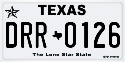 TX license plate DRR0126