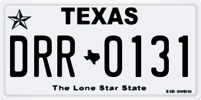 TX license plate DRR0131