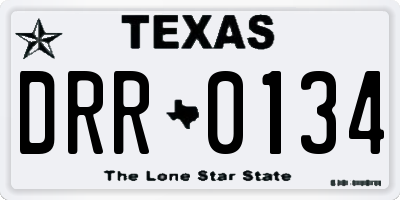 TX license plate DRR0134