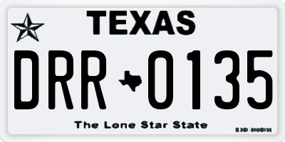 TX license plate DRR0135