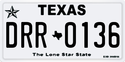TX license plate DRR0136