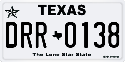 TX license plate DRR0138