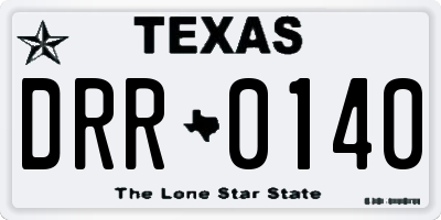 TX license plate DRR0140