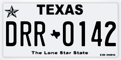 TX license plate DRR0142