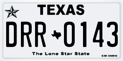 TX license plate DRR0143