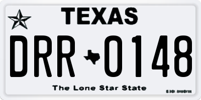 TX license plate DRR0148