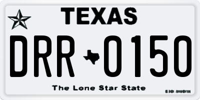 TX license plate DRR0150