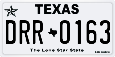 TX license plate DRR0163
