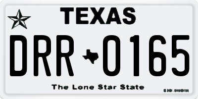 TX license plate DRR0165