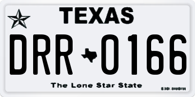 TX license plate DRR0166