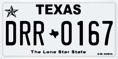 TX license plate DRR0167