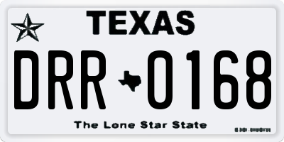 TX license plate DRR0168