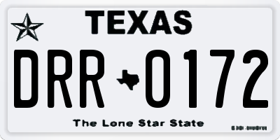 TX license plate DRR0172