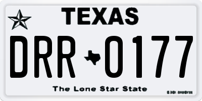 TX license plate DRR0177