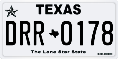 TX license plate DRR0178