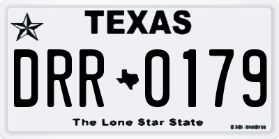 TX license plate DRR0179