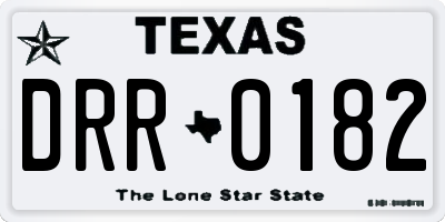 TX license plate DRR0182