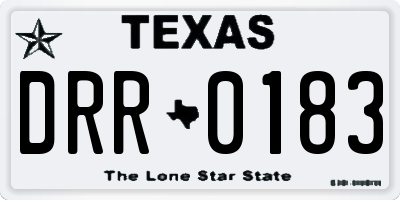 TX license plate DRR0183