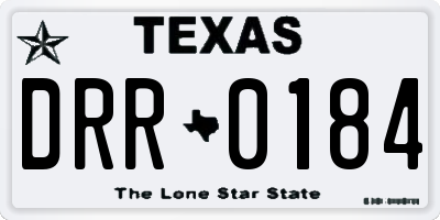 TX license plate DRR0184