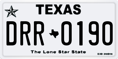 TX license plate DRR0190