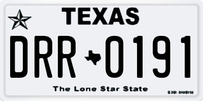 TX license plate DRR0191