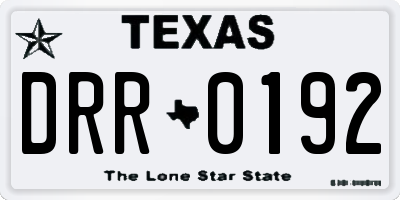 TX license plate DRR0192