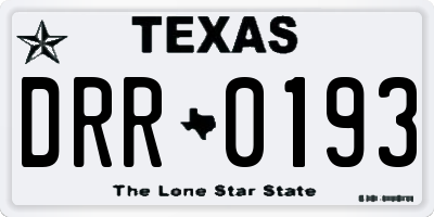 TX license plate DRR0193