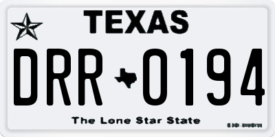 TX license plate DRR0194