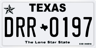 TX license plate DRR0197