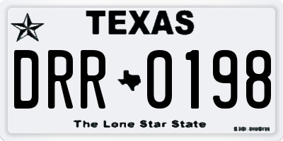 TX license plate DRR0198
