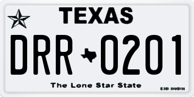 TX license plate DRR0201