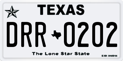 TX license plate DRR0202