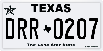 TX license plate DRR0207