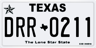 TX license plate DRR0211