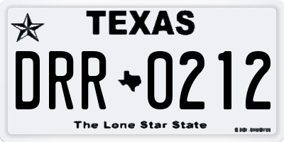 TX license plate DRR0212