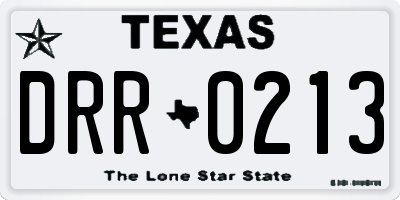 TX license plate DRR0213