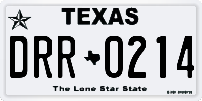 TX license plate DRR0214