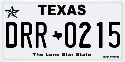TX license plate DRR0215