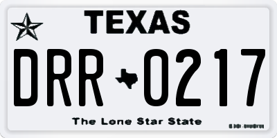 TX license plate DRR0217