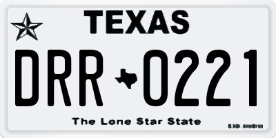 TX license plate DRR0221