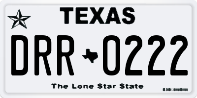 TX license plate DRR0222