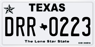 TX license plate DRR0223