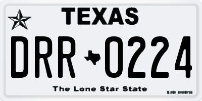 TX license plate DRR0224