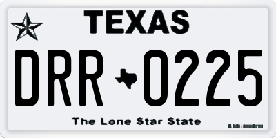 TX license plate DRR0225