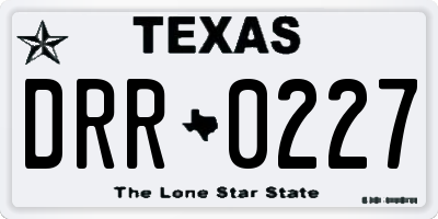 TX license plate DRR0227