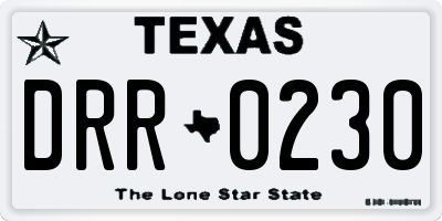 TX license plate DRR0230
