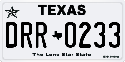 TX license plate DRR0233