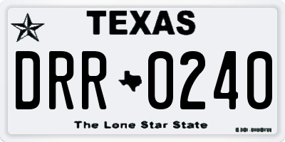 TX license plate DRR0240