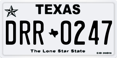 TX license plate DRR0247