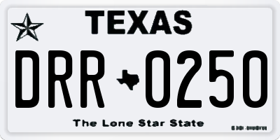 TX license plate DRR0250